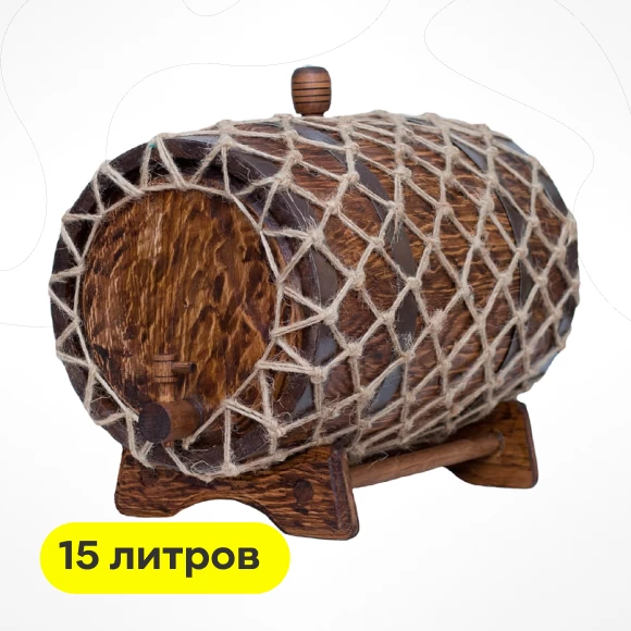 Фото Бочка дубовая под старину, 15 л (1)