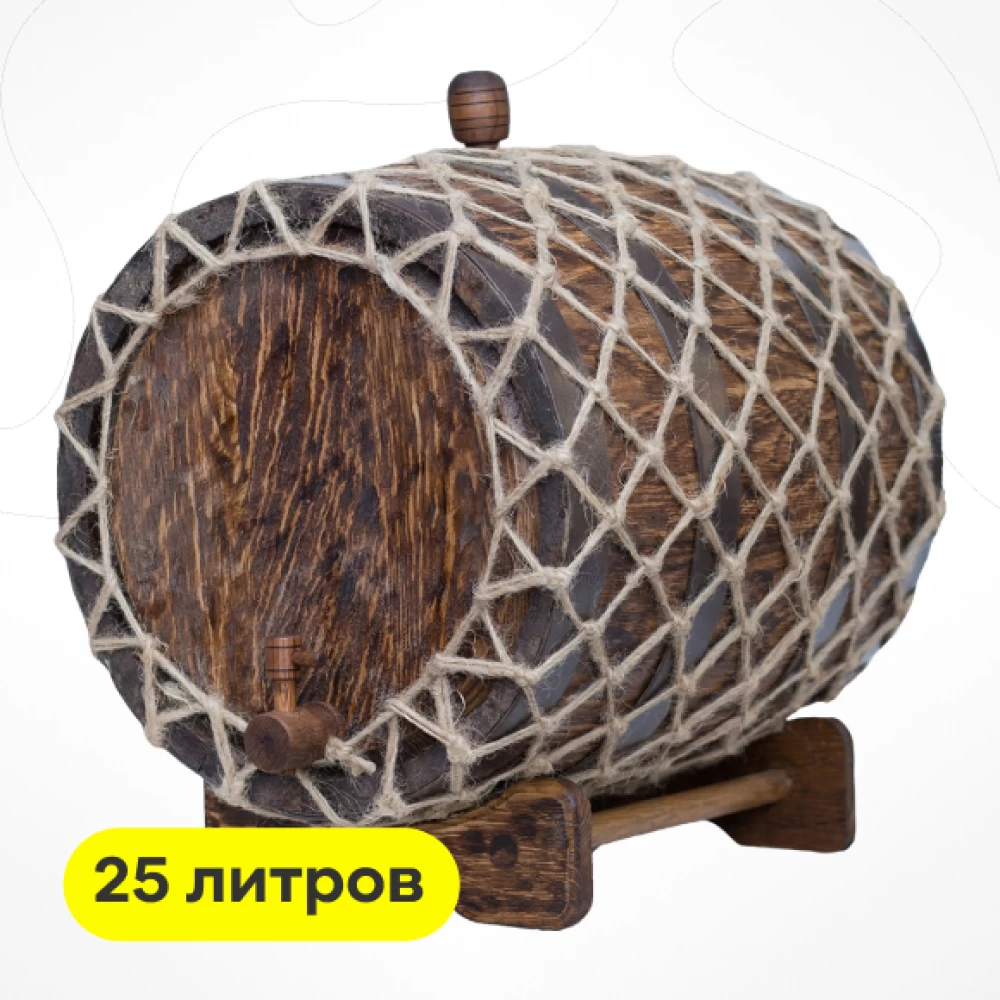 Фото Бочка дубовая под старину, 25 л (1)
