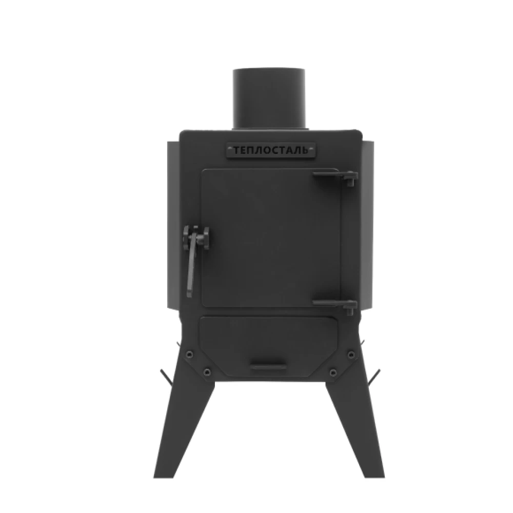 Фото Печь-Буржуйка "Теплосталь Мини" NEW + притопочный лист + напольная дровница (2)